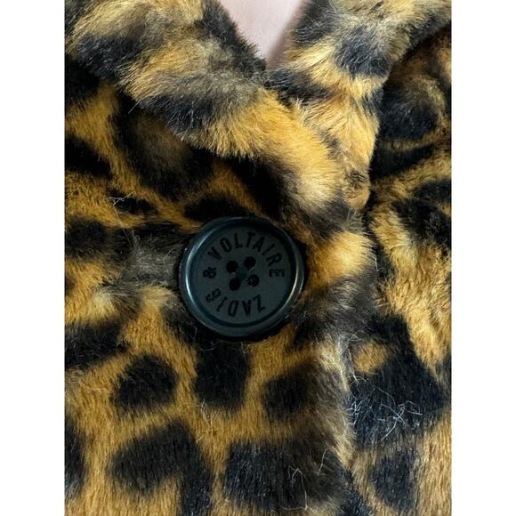 Zadig & Voltaire Madeleine Leopard Faux Fur Coat Kids Girls 10 Tan Brown - Read - Picture 7 of 16